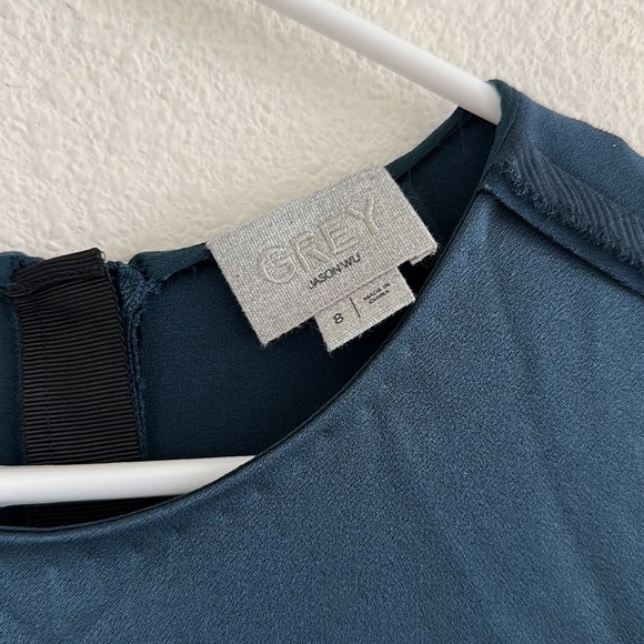 Jason Wu Grey Crew Neck Midi Satin Dress - Picture 9 of 9